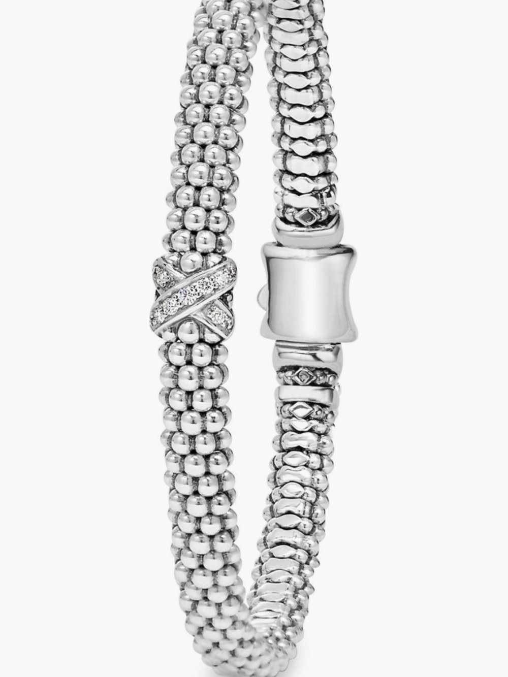 LAGOS Silver Caviar Diamond Rope Bracelet - Picture 6 of 8